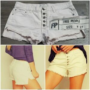Free People Runaway Denim Washed Boho Cut Off Shorts 27 (Approx sz US 6)